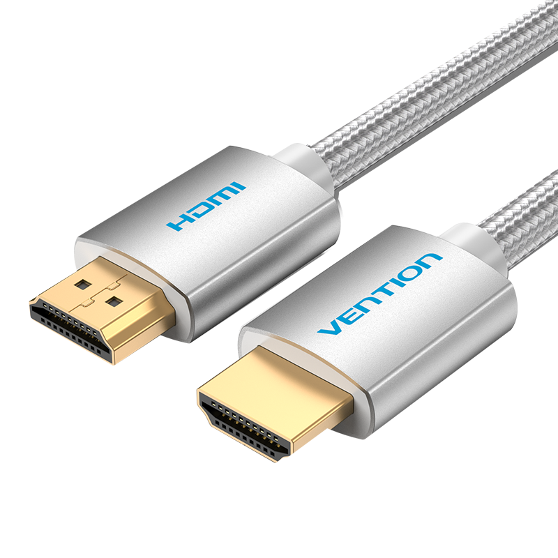 HDMI 2.0/apa -> HDMI 2.0/apa, ezüst, fonott, 4K@60Hz, 2m, 4K HDMI kábel