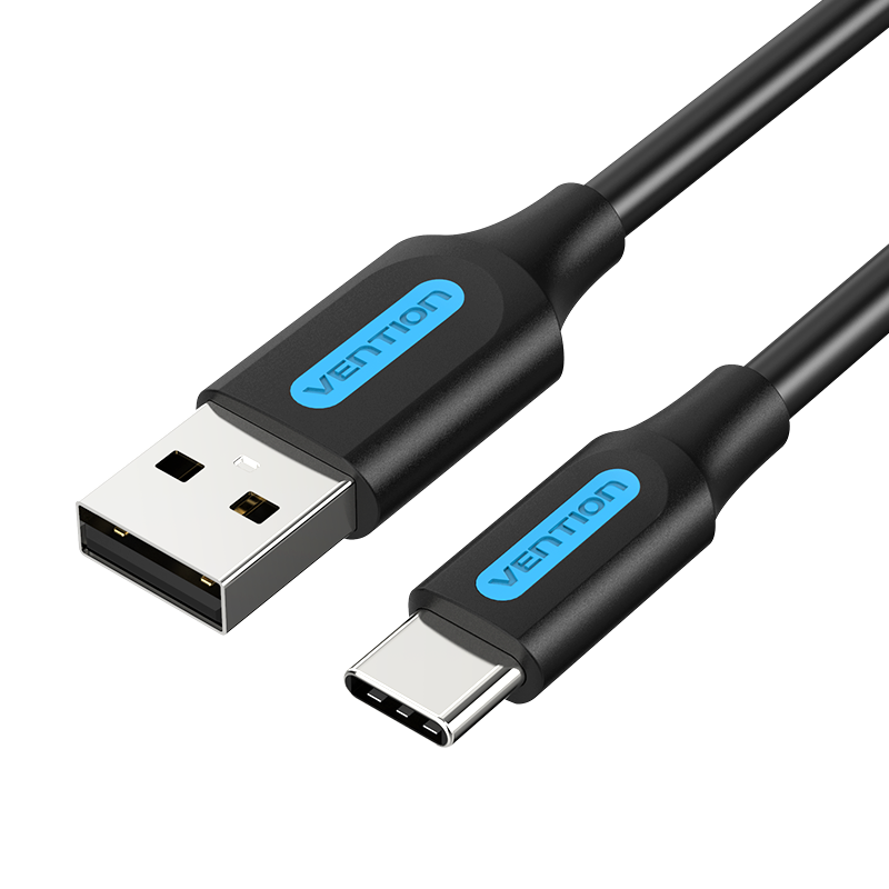 USB-A 2.0/apa -> USB-C 2.0/apa, fekete, PVC, 3A, 60W, 1,5m, adat- és töltőkábel