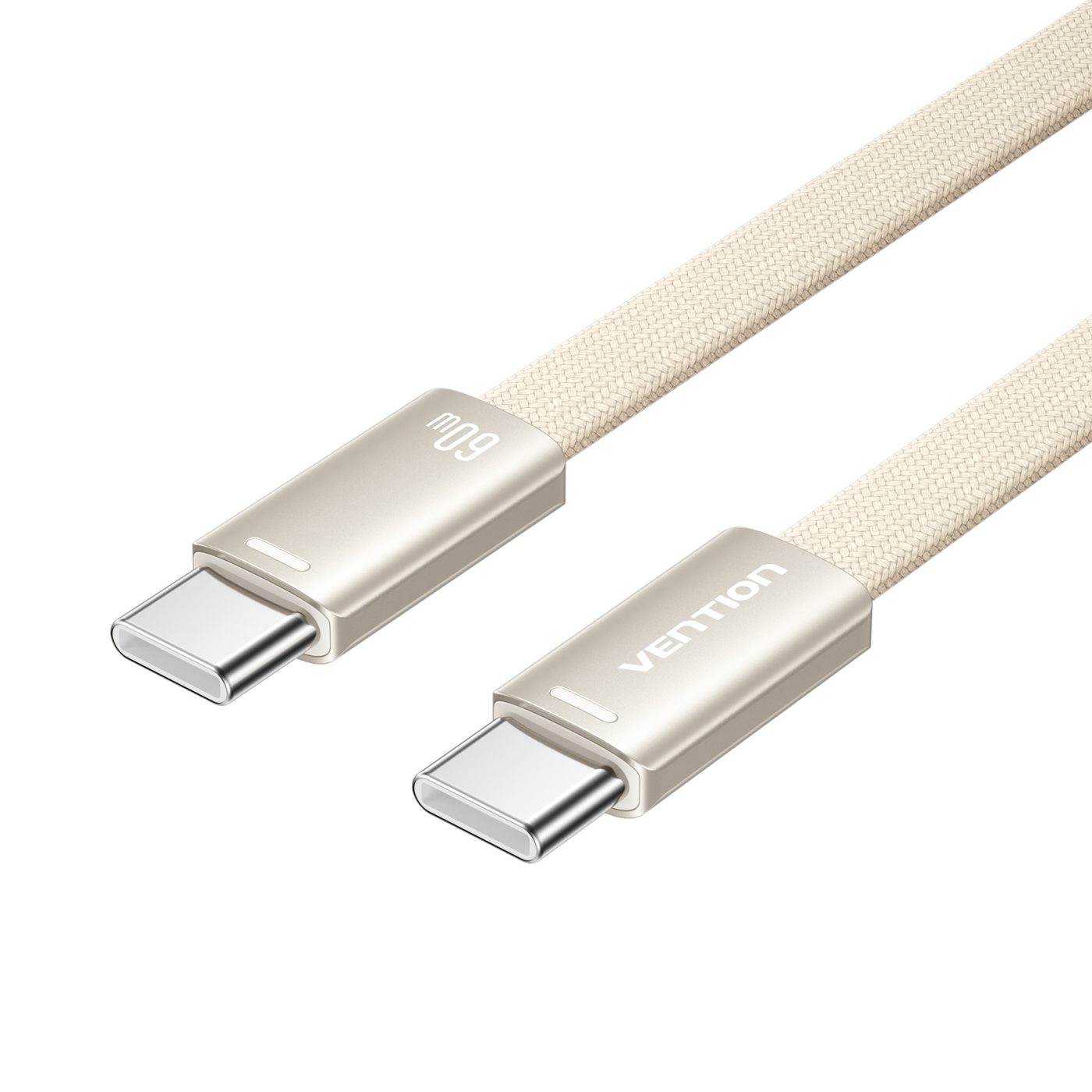 USB-C/apa -> USB-C/apa, arany, fonott, 3A, 60W, 1m, lapos kivitelű, adat- és töltőkábel